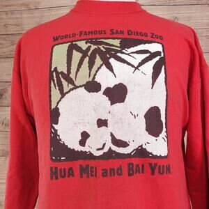 Vintage San Diego Zoo Sweatshirt Mens Large Hua Mei Bai Yun Panda 90s Pullover